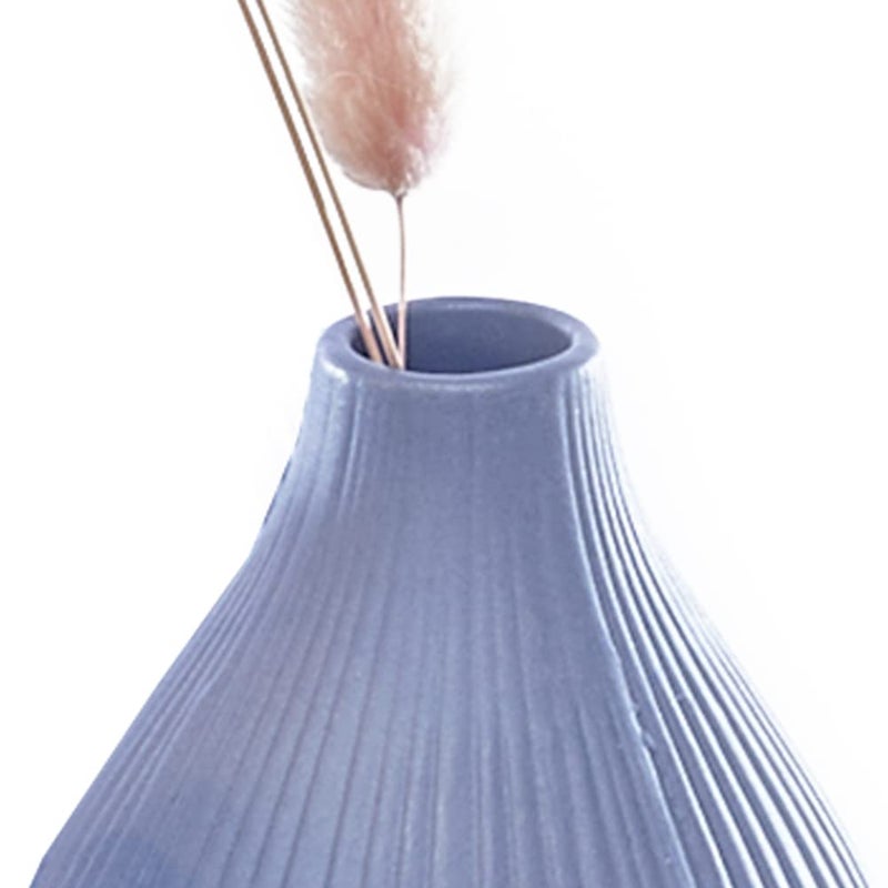 Chive â€˜Frostâ€™ Ceramic Flower Vase â€” Set of 6 Beautiful Small Bud Vases for Flowers & House Plants â€” Perfect Shelf Centerpieces and Living Room Decor â€” Blue Gray - Image 3