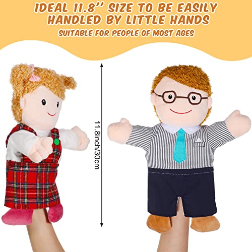 Civaner 6 Pieces Hand Puppet Set 11.8 Inch Family Members Puppets Theater Mother, Father, Son, Daughter and Grandparents for Storytelling, Teaching, Preschool, Role Play(Basic Style) - Image 2