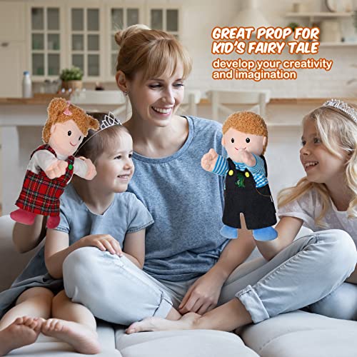 Civaner 6 Pieces Hand Puppet Set 11.8 Inch Family Members Puppets Theater Mother, Father, Son, Daughter and Grandparents for Storytelling, Teaching, Preschool, Role Play(Basic Style) - Image 5