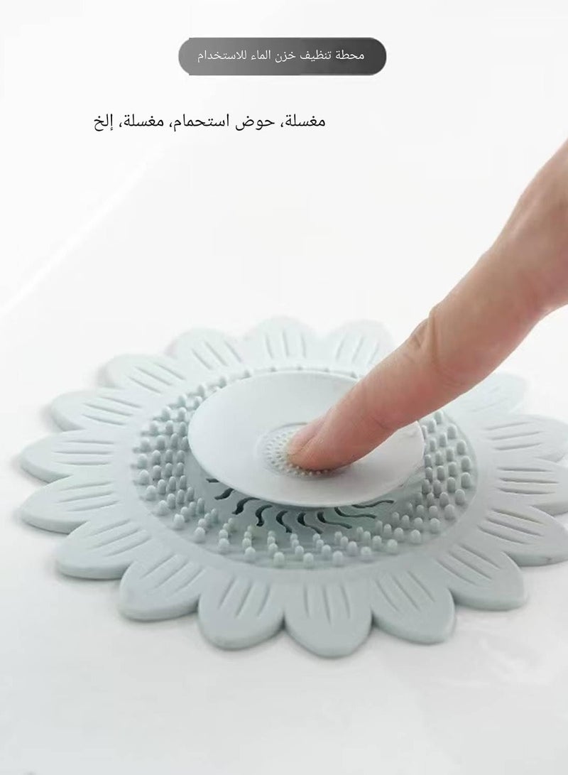 Shower Drain Stopper - Silicone Bathtub Drain Strainers, Hair Trap Hair Catcher Bathtub Drain Stopper Protectors Cover Easy to Install and Clean Suit for Bathroom Bathtub and Kitchen 3 Pack - Image 4