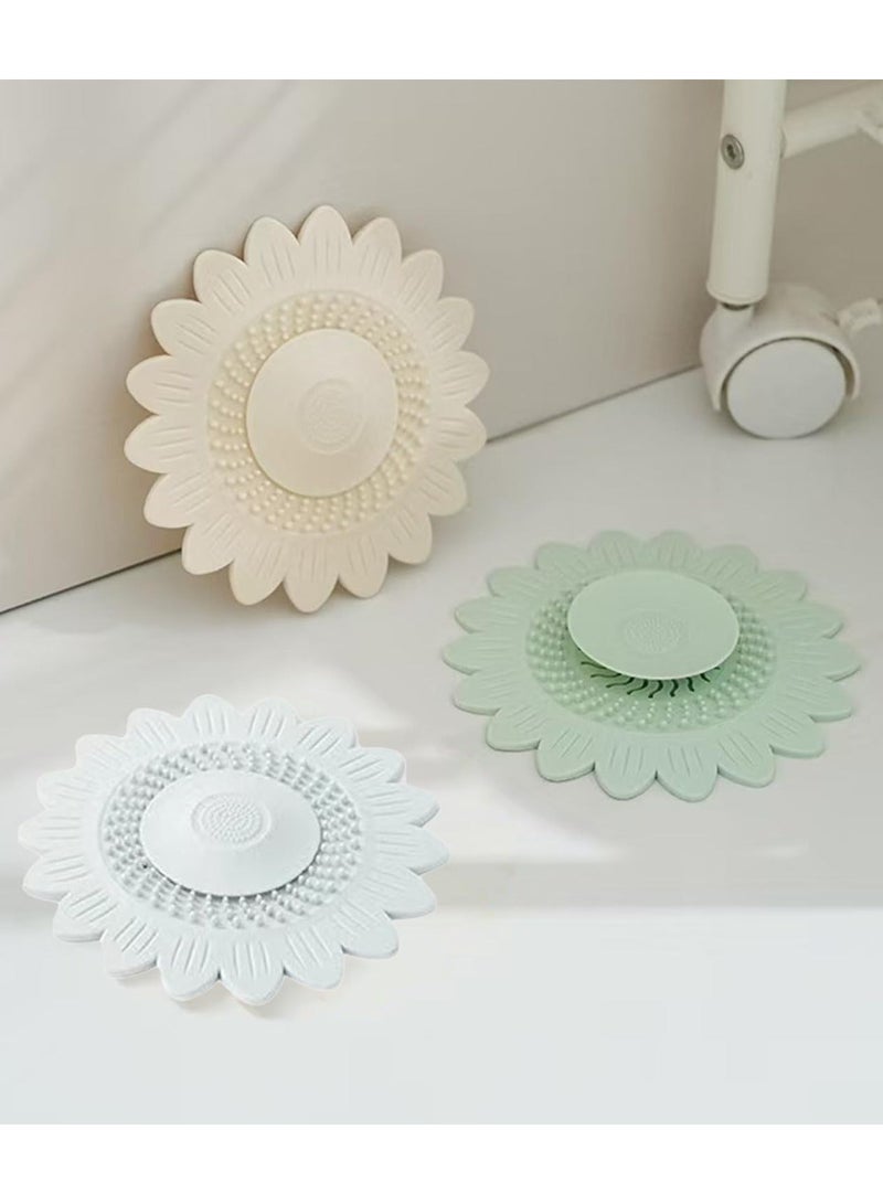 سدادة مصرف الدش - مصافي مصرف حوض الاستحمام المصنوعة من السيليكون، مصفاة الشعر، واقيات سدادة مصرف حوض الاستحمام، سهلة التركيب والتنظيف، مناسبة لحوض الاستحمام في الحمام والمطبخ، عبوة من 3 قطع - Image 1