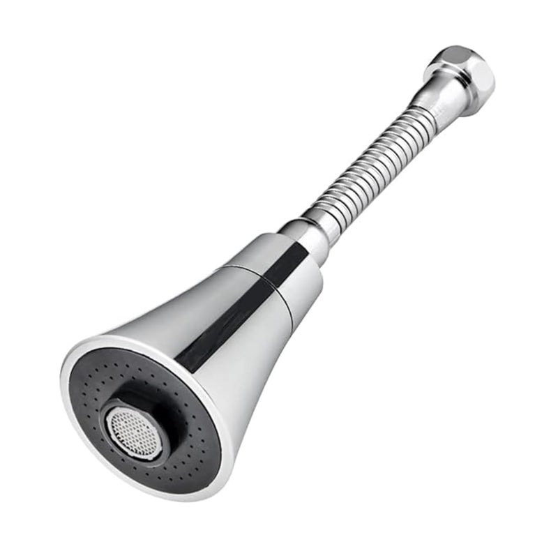 GJROAD Faucet E 12cm ABS 360 Degree Revolution Health Faucet Double Mode Water Saving Faucet Expander Silver Chrome Finish Pack of 1 Long - Image 1
