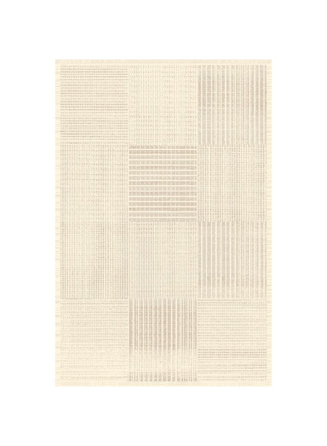 DANUBE HOME Sahara Contemporary Rug  | Washable Contemporary Rugs Style | Polypropylene + Polyester Area Rug Floor Covering | Indoor Carpet For Living Room Dining Bedroom 200X300cm-Cream