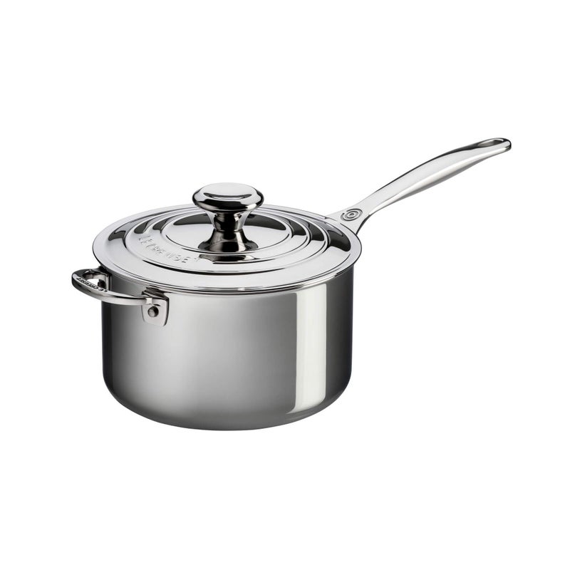 Le Creuset Le Creuset TriPly Stainless Steel 4 Quart Saucepan with Helper Handle 