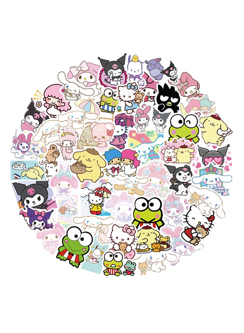 100-Piece Sanrio Collection Stickers Waterproof Cartoon Vinyl Stickers for Laptop - Image 2