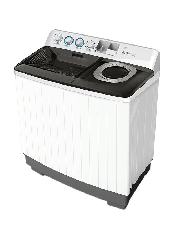 EDISON Edison Twin Tub Washing Machine, White with Gray Lid, 14 kg 