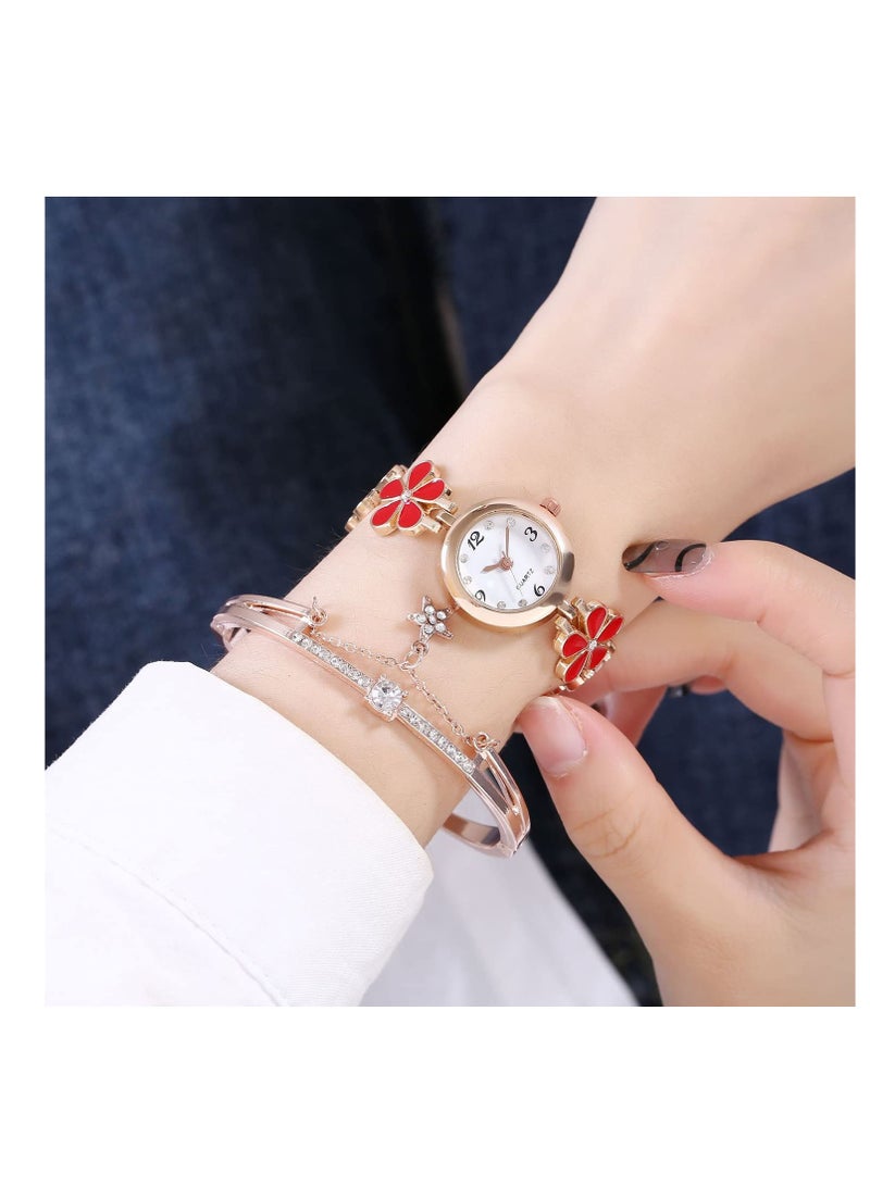 SYOSI Women's Bracelet Watch Fashion Item Waterproof Quartz Flower Shaped Watch - Image 2