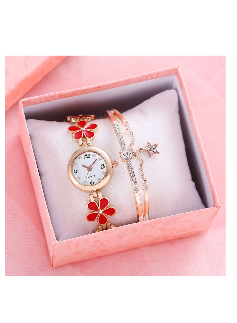 SYOSI Women's Bracelet Watch Fashion Item Waterproof Quartz Flower Shaped Watch - Image 3