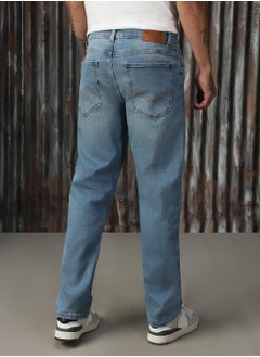 HIGH STAR Men's Indigo 100% Cotton Distressed Jeans  - Image 3
