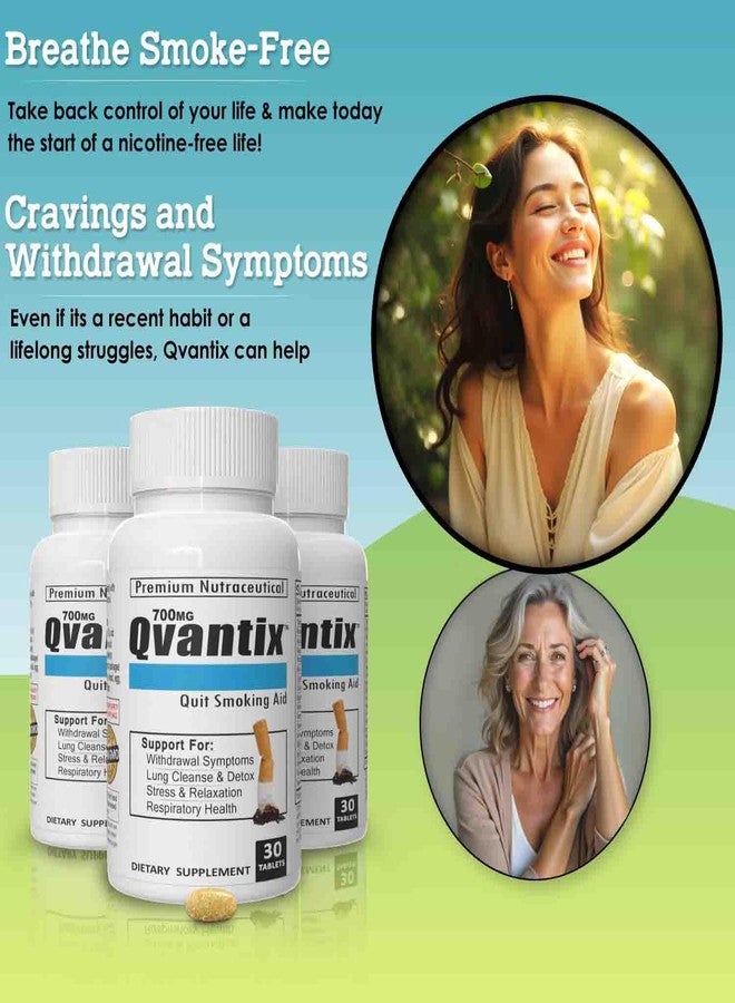 Vitamart Qvantix Quit Smoking Aid - Respiratory Health and Lung Detox for Smokers - Stop Smoking Aid That Works to Clear Lungs, Alleviate Cravings, Withdrawal Symptoms, and Promote Relaxation 30 Tablets - Image 3