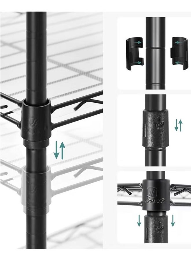 BLOOMING TIME 5-Layer Racks, Bathroom Racks, Kitchen Racks, Multi-Layer Storage Racks, Large Storage Space, Space-Saving, Racks (Black) 150x55x30CM - Image 2