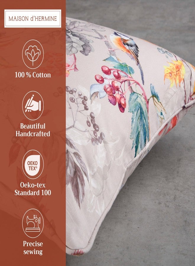 ميزون دي هيرمين أغطية وسائد مزخرفة من ميزون دي هيرمين، مربعة الشكل، مقاس 18 × 18 بوصة، مصنوعة من القطن بنسبة 100%، مزودة بسحاب مخفي، مناسبة لغرفة المعيشة، والأرائك، والكراسي، وغرف النوم، والمنزل (إكوينوكس - متعدد الألوان) - Image 2