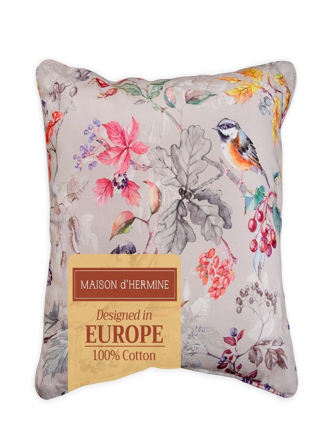 ميزون دي هيرمين أغطية وسائد مزخرفة من ميزون دي هيرمين، مربعة الشكل، مقاس 18 × 18 بوصة، مصنوعة من القطن بنسبة 100%، مزودة بسحاب مخفي، مناسبة لغرفة المعيشة، والأرائك، والكراسي، وغرف النوم، والمنزل (إكوينوكس - متعدد الألوان) - Image 1