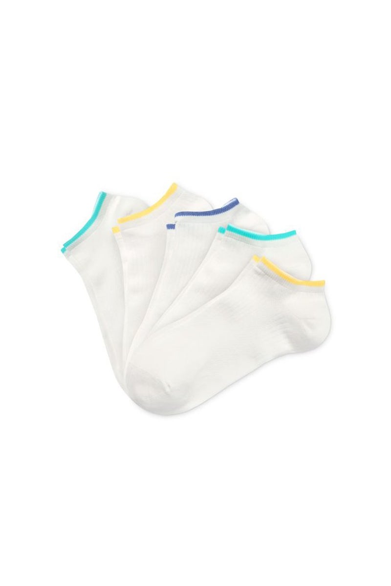 Tchibo Kids Unisex 5 Pair Sport Socks, White Combo  - Image 1