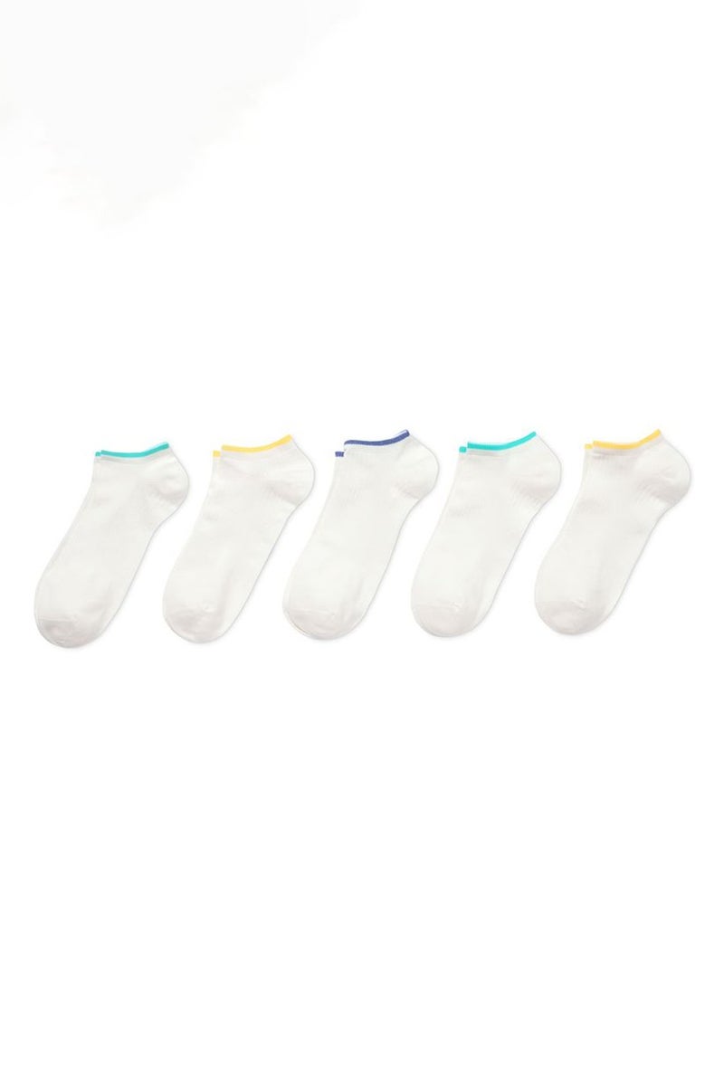 Tchibo Kids Unisex 5 Pair Sport Socks, White Combo  - Image 2