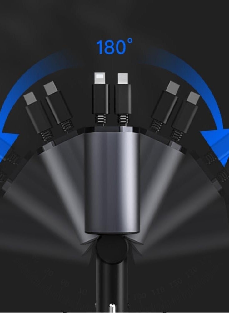 Fast Car Charger 4 Ports Car Charger Adapter Fast Charging Car Lighter Plug for iPhone Type C for iPhone, Samsung, Huawei  - Image 3