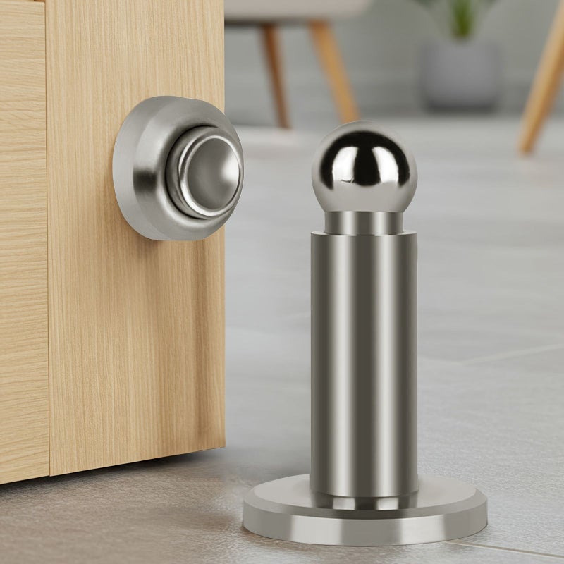 سدادة باب مغناطيسية ثقيلة فضية اللون مقاومة للحريق مصنوعة من الفولاذ المقاوم للصدأ 304 قابلة للتعديل للتثبيت على الحائط أو الأرضية - Image 5