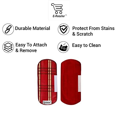 E-Retailer® Waterproof PVC 3-Layered Fridge Handle Cover Set of 2Pcs. For Refrigerator and Microwave oven (Color-Red Stripes, Size-12x6 Inch) - Image 4