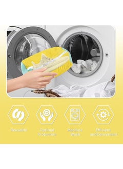 Hihonor 1 PCS Shoe Cleaning Bag, Shoe Bag for Washing Machine, Shoe Washing Machine Bag, Adjustable Shoes Laundry Bag, Sneaker Washing Bag for 360° Cleaning White Shoes, Yellow  - Image 3