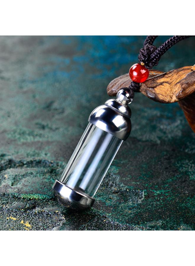 Titanium Steel Hollow Pendant Can Be Opened Cinnabar Pendant Crystal Pendant Gabu Bottle Stainless Steel Diy Accessories