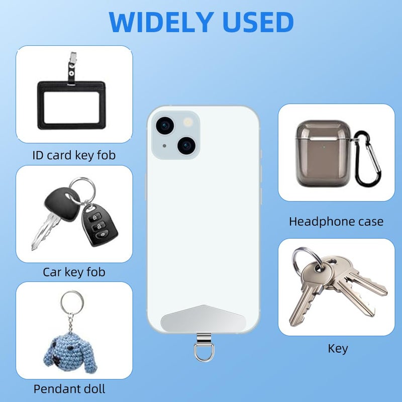 flintronic Phone Tether Tags - 2PCS Metal Crossbody Tether Patches with Silicone Connector Clip Compatible with Most Smartphones - Image 5