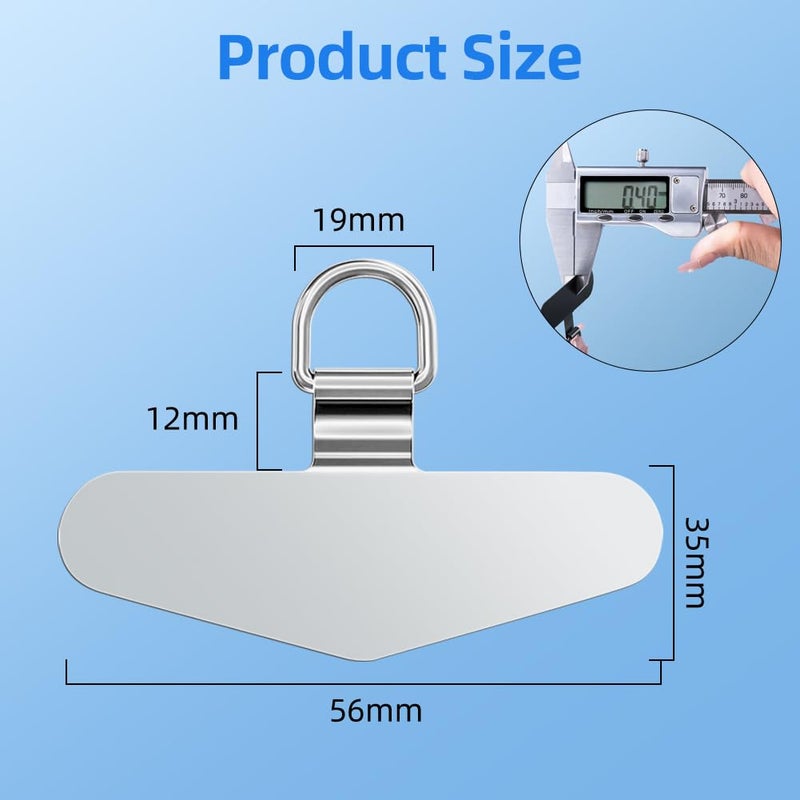 flintronic Phone Tether Tags - 2PCS Metal Crossbody Tether Patches with Silicone Connector Clip Compatible with Most Smartphones - Image 2