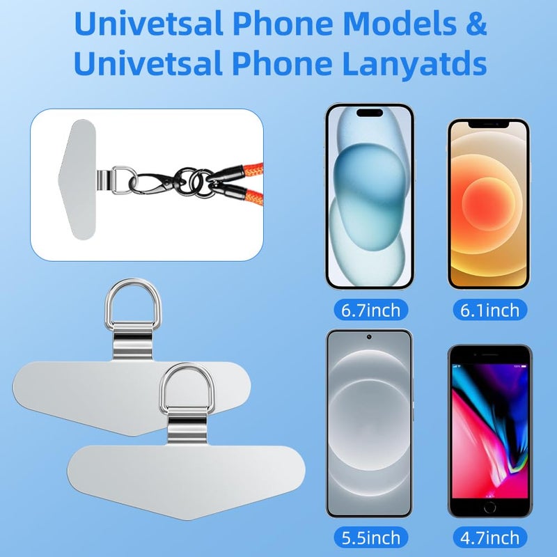 flintronic Phone Tether Tags - 2PCS Metal Crossbody Tether Patches with Silicone Connector Clip Compatible with Most Smartphones - Image 3