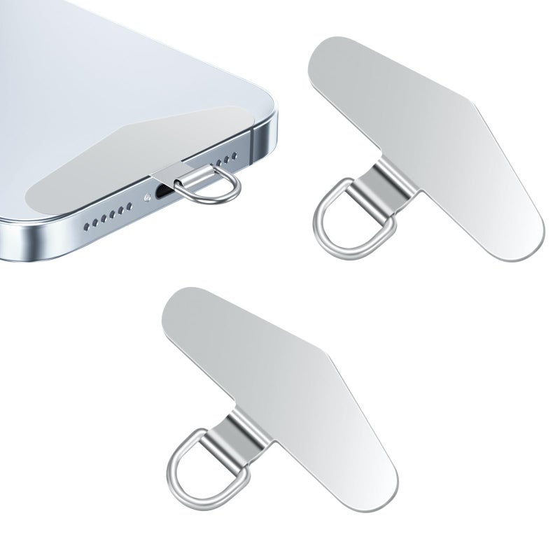 flintronic Phone Tether Tags - 2PCS Metal Crossbody Tether Patches with Silicone Connector Clip Compatible with Most Smartphones - Image 1