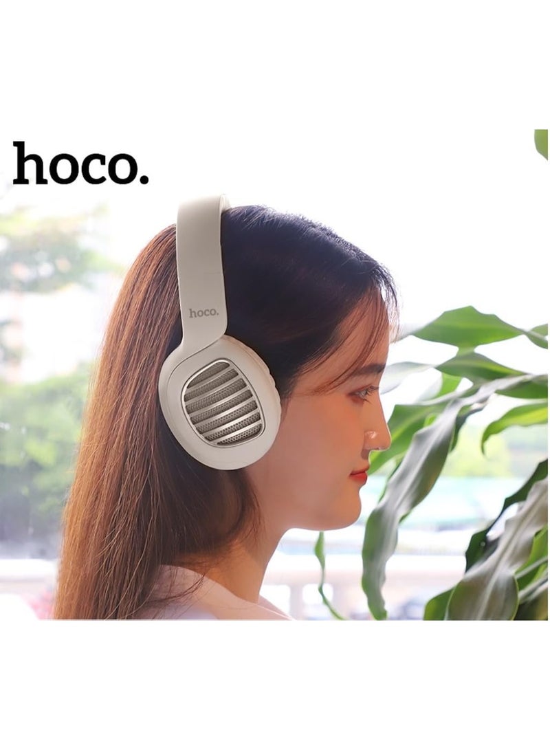 هوكو سماعات رأس لاسلكية Hoco W23 بصوت رائع - أبيض - Image 4