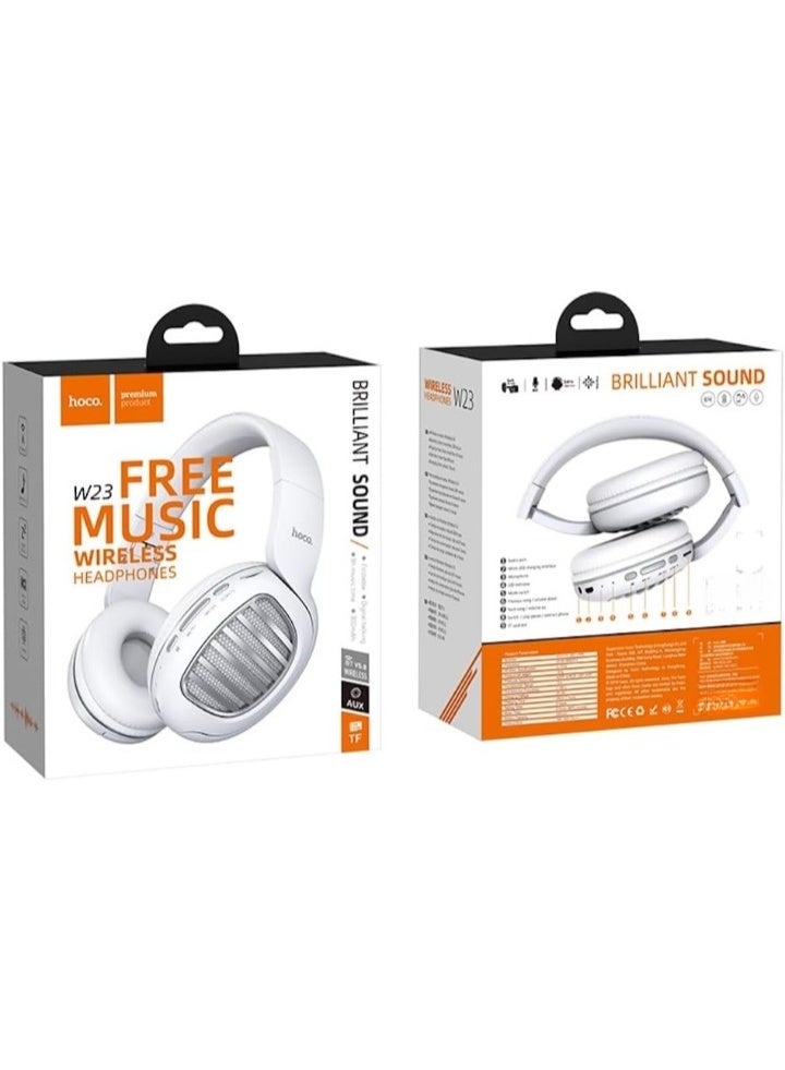 هوكو سماعات رأس لاسلكية Hoco W23 بصوت رائع - أبيض - Image 5