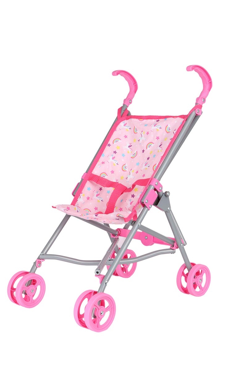 Dream Collection, Doll Stroller - Metal Fold Up and Down Umbrella Stroller for Realistic Pretend Play, Pink - 23â€ - Image 2