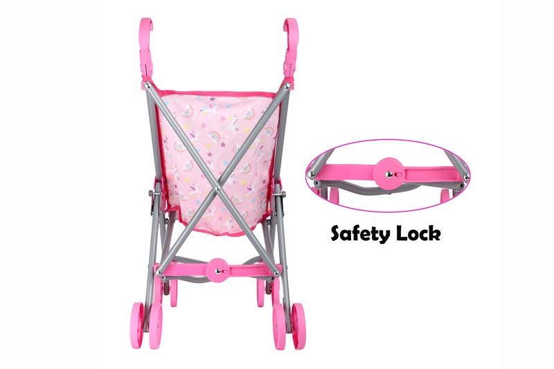 Dream Collection, Doll Stroller - Metal Fold Up and Down Umbrella Stroller for Realistic Pretend Play, Pink - 23â€ - Image 5