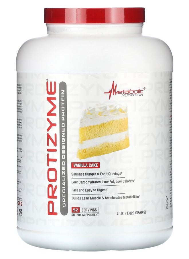 Metabolic Nutrition Protizyme Specialized Designed Protein Vanilla Cake 4 lb (1820 g) 