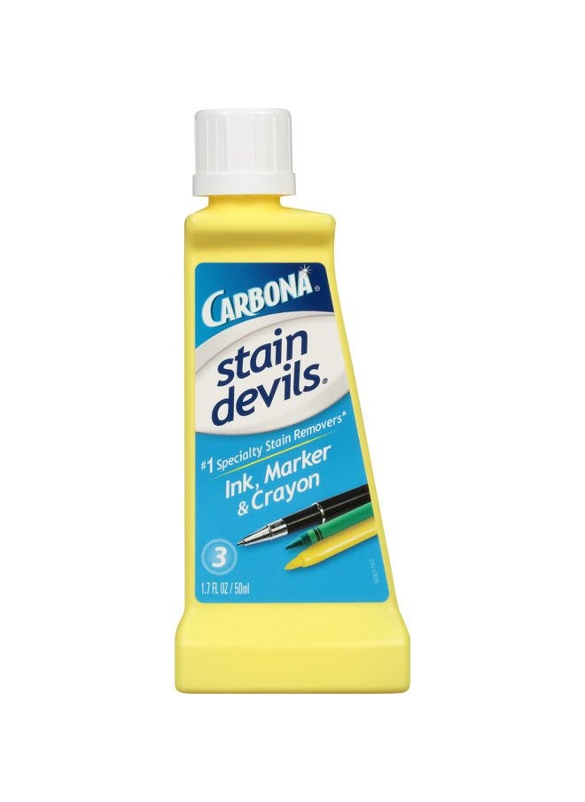 CARBONA Stain Devils® #3 – Ink, Marker & Crayon | Professional Strength Laundry Stain Remover | Multi-Fabric Cleaner | Safe On Skin & Washable Fabrics | 1.7 Fl Oz, 1 Pack  - Image 1