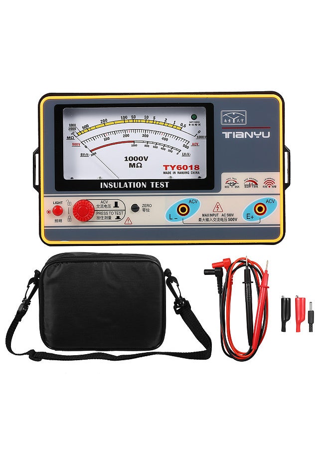 Generic - Insulation Resistance Meter Digital Ohmmeter Handheld Insulation Tester Megameter 0-2000MΩ 1000V High Accuracy Megohmmeter Insulation Measurement Instrument - Image 1