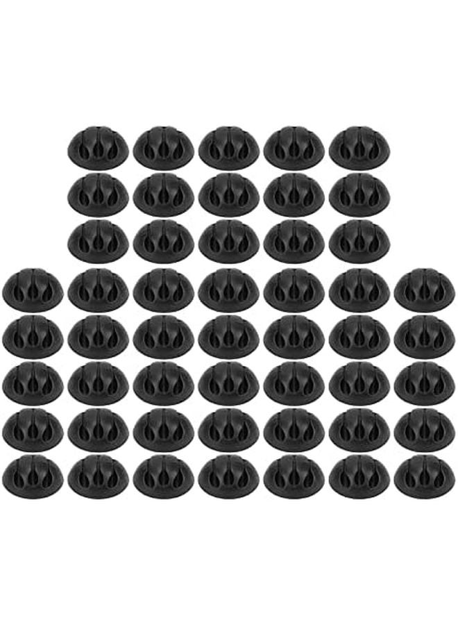 50Pcs Black Adhesive Cable Clips 3 Hole Gel Wire Holder For TV Computer Lights - Image 1