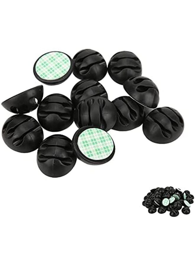 50Pcs Black Adhesive Cable Clips 3 Hole Gel Wire Holder For TV Computer Lights - Image 5