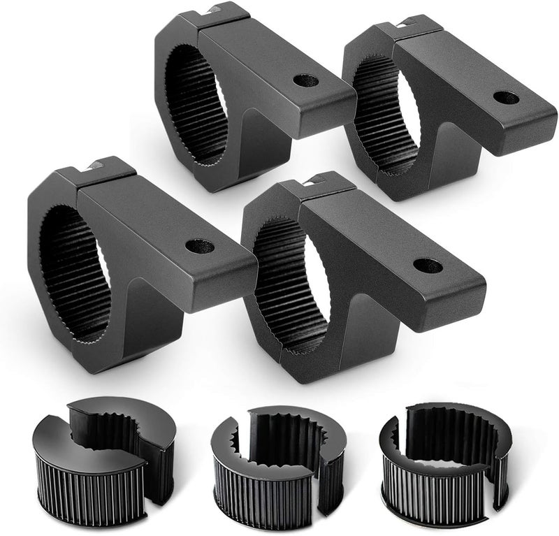 Nilight - 90020D 4PCS Mounting Bracket Kit LED Off-Road Light Horizontal Bar Tube Clamp Roof Roll Cage Holder,2 Years Warranty, Black - Image 1