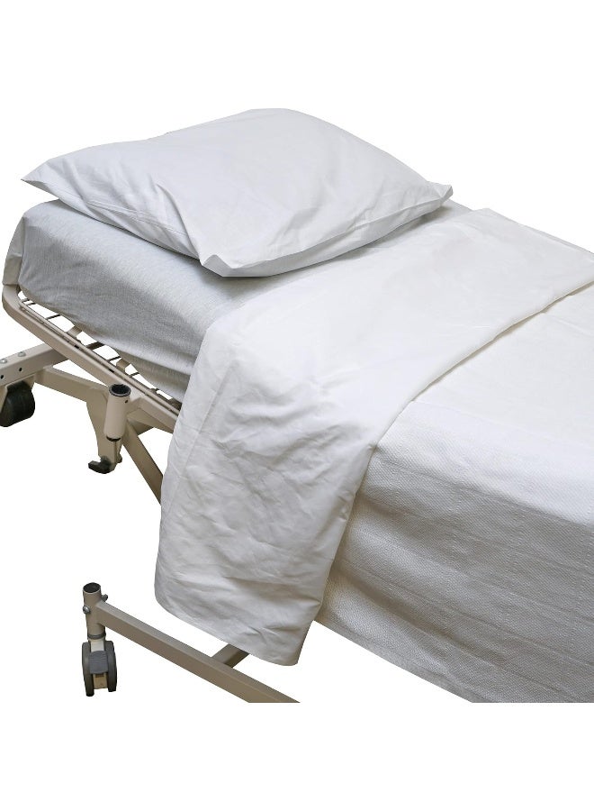 Careoutfit Careoutfit All in One Hospital Bed in a Bag, Top Sheet, Bottom Sheet, Pillow Case and Blanket, White Premium  - Image 1