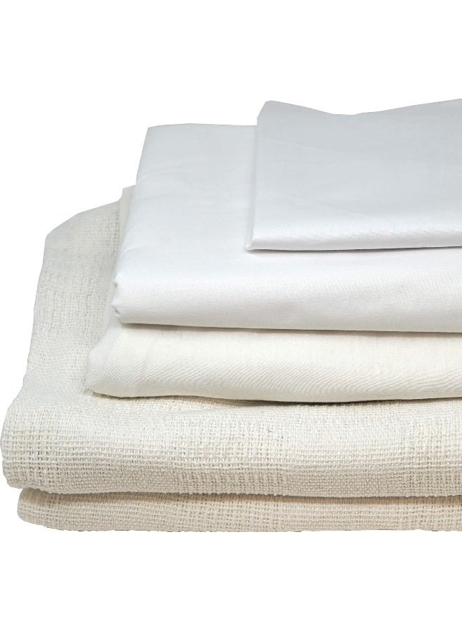 Careoutfit Careoutfit All in One Hospital Bed in a Bag, Top Sheet, Bottom Sheet, Pillow Case and Blanket, White Premium  - Image 2