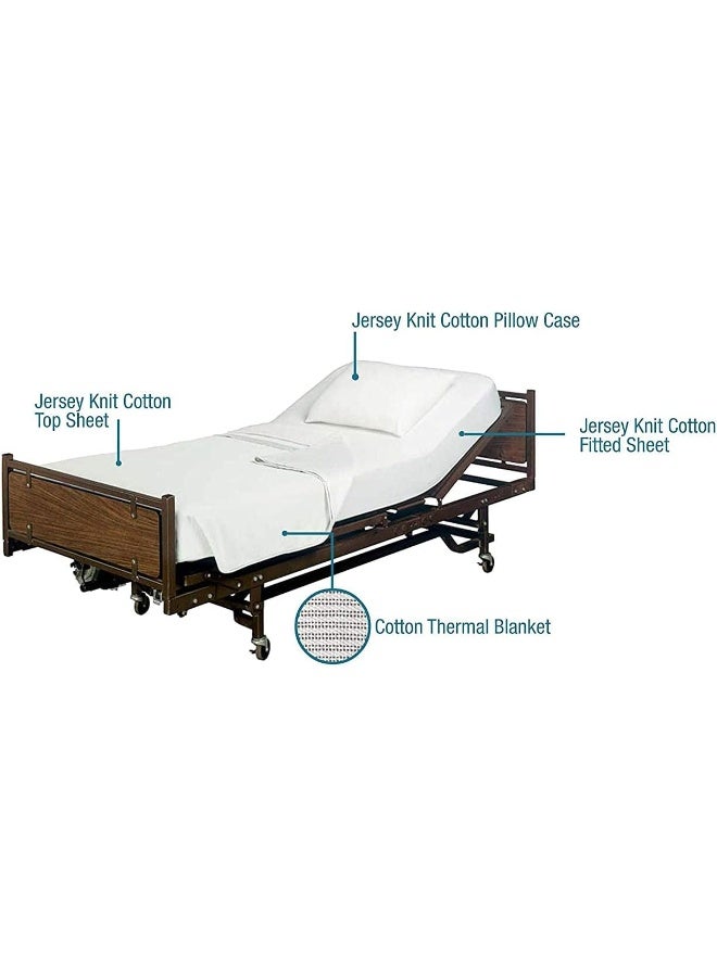 Careoutfit Careoutfit All in One Hospital Bed in a Bag, Top Sheet, Bottom Sheet, Pillow Case and Blanket, White Premium  - Image 4
