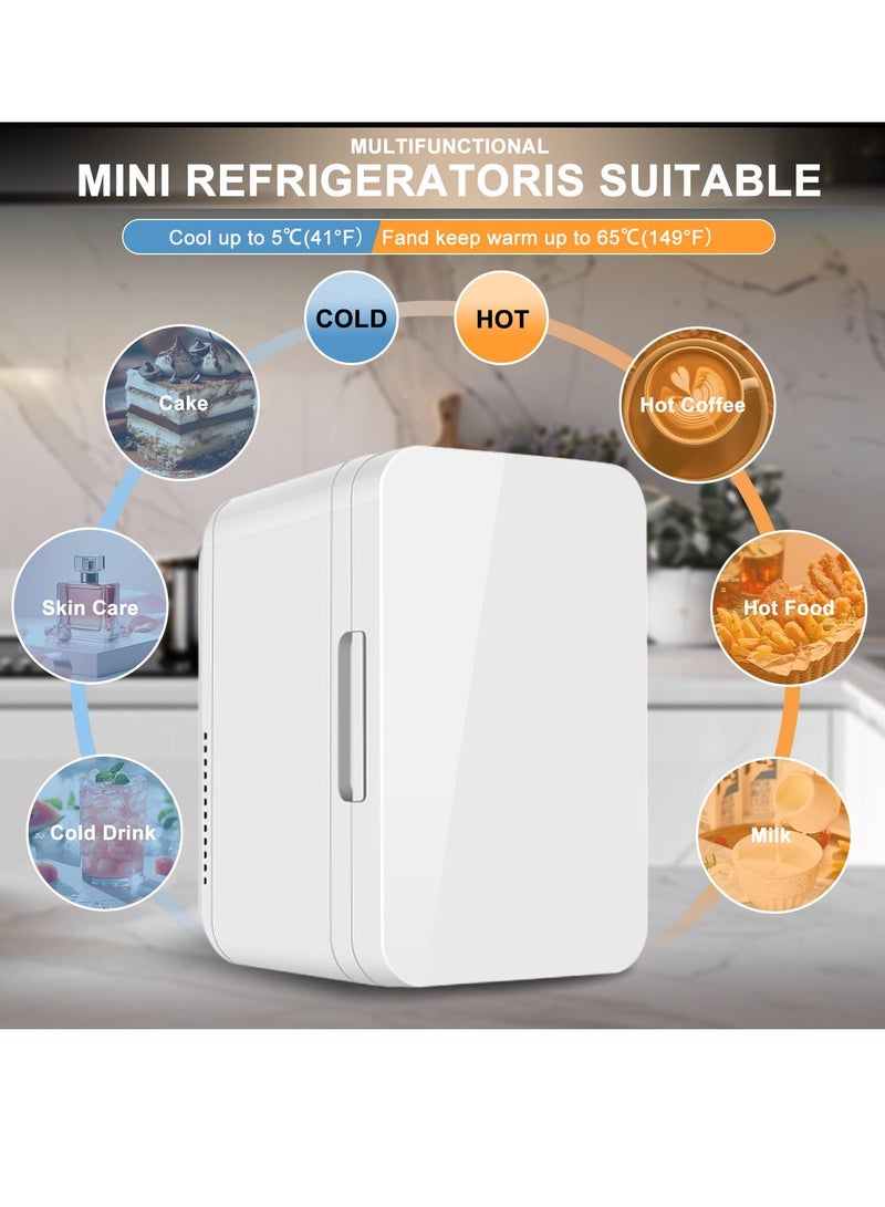 زيريفام ثلاجة زيرفام الصغيرة ، ثلاجة صغيرة بيضاء مريحة ، مع مساحة 8 لترات لكل من الاستخدام الساخن والبارد ، مناسبة لمنتجات العناية بالبشرة ، حليب الأم ، الأغذية والمشروبات ، ويمكن استخدامها في غرف النوم / المكاتب / السيارات / المنازل ، مدمجة وعملية - Image 2