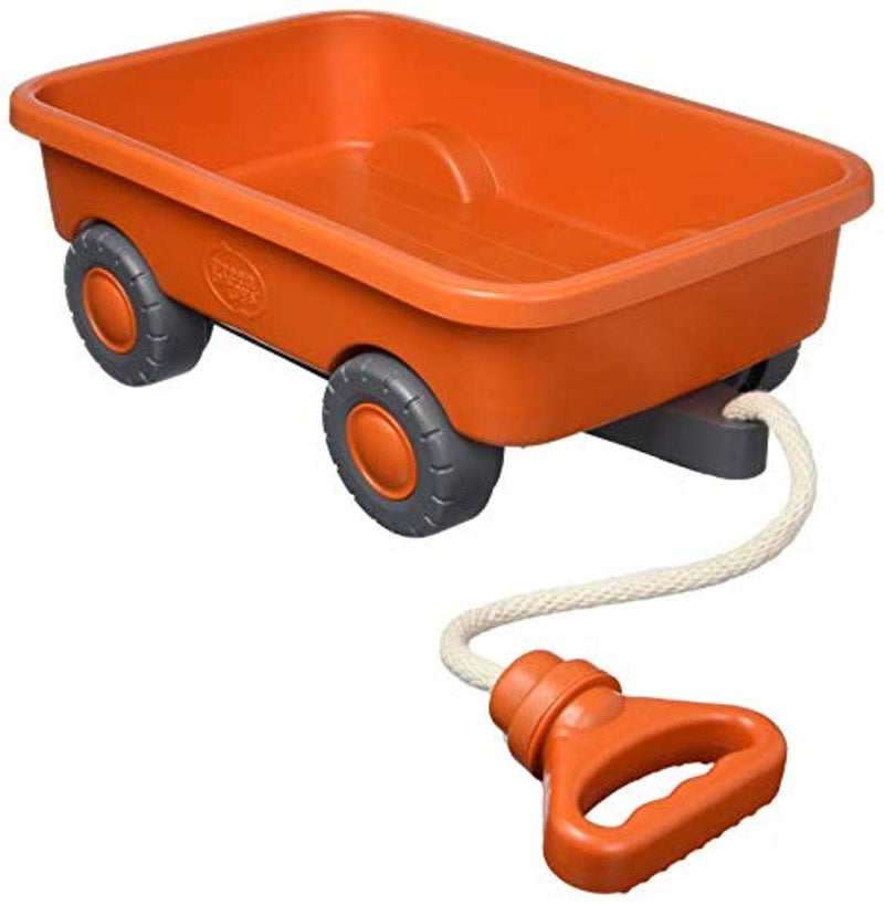Green Toys Wagon, Orange CB - Pretend Play, Motor Skills, Kids Outdoor Toy Vehicle. No BPA, phthalates, PVC. Dishwasher Safe, Recycled Plastic, Made in USA. - Image 1