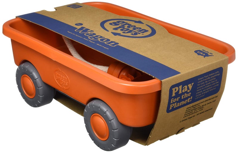 Green Toys Wagon, Orange CB - Pretend Play, Motor Skills, Kids Outdoor Toy Vehicle. No BPA, phthalates, PVC. Dishwasher Safe, Recycled Plastic, Made in USA. - Image 4