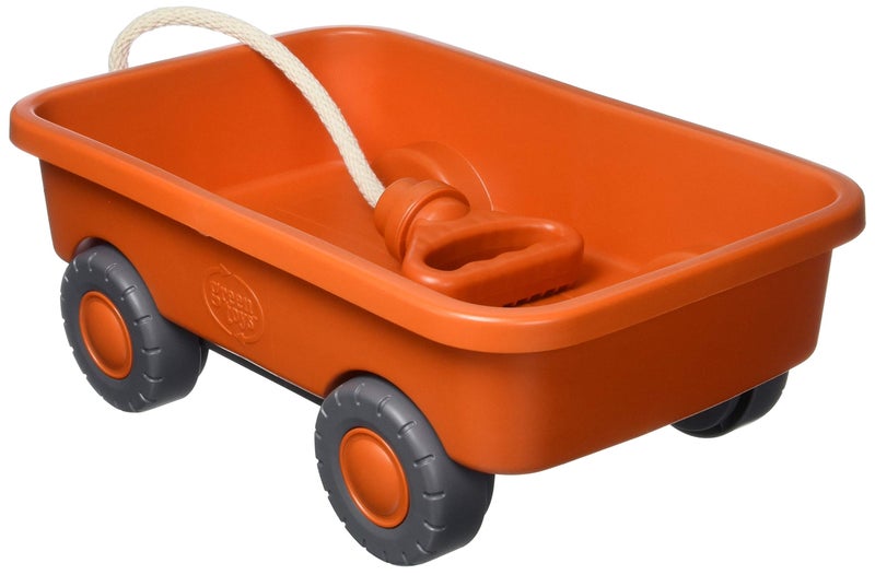 Green Toys Wagon, Orange CB - Pretend Play, Motor Skills, Kids Outdoor Toy Vehicle. No BPA, phthalates, PVC. Dishwasher Safe, Recycled Plastic, Made in USA. - Image 2