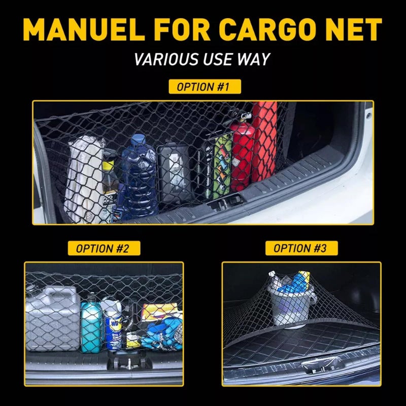 AuyNeas for Ford F150 Envelope Style Truck Bed Cargo Net - Fits 2013-2024 2025 2026 F150 Accessories Cargo Net for Pickup Truck Bed - Heavy Duty Carabiners - Image 3