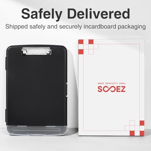 Sooez Clipboard with Storage, High Capacity Nursing Clip Board 8.5 x 11 with Pen Holder & Low Profile Clip, Plastic Clipboards Case Box, Teacher Must Haves School Office Supplies,Letter Size/ A4 - Image 3