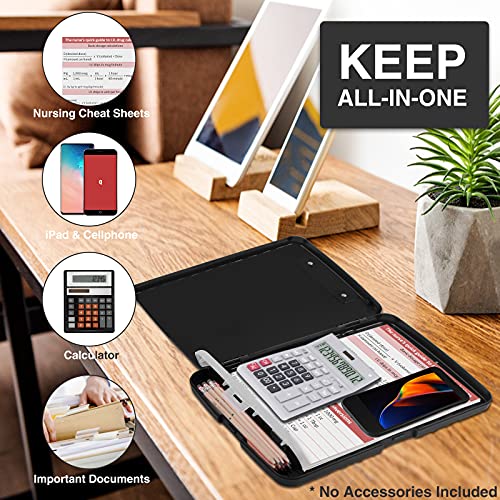Sooez Clipboard with Storage, High Capacity Nursing Clip Board 8.5 x 11 with Pen Holder & Low Profile Clip, Plastic Clipboards Case Box, Teacher Must Haves School Office Supplies,Letter Size/ A4 - Image 5