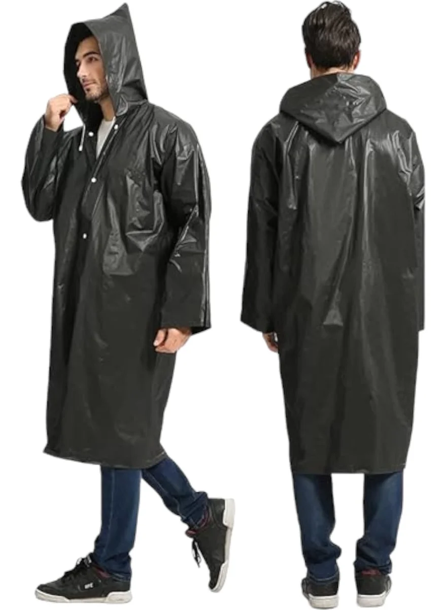 Tezzgelsin Men's Windproof Hooded Raincoat Eva Raincoat
