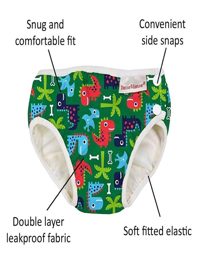 Imsevimse Imse Vimse Reusable Baby Swim Diapers for Boys (Green Dino, L 20-26 lbs) - Image 2